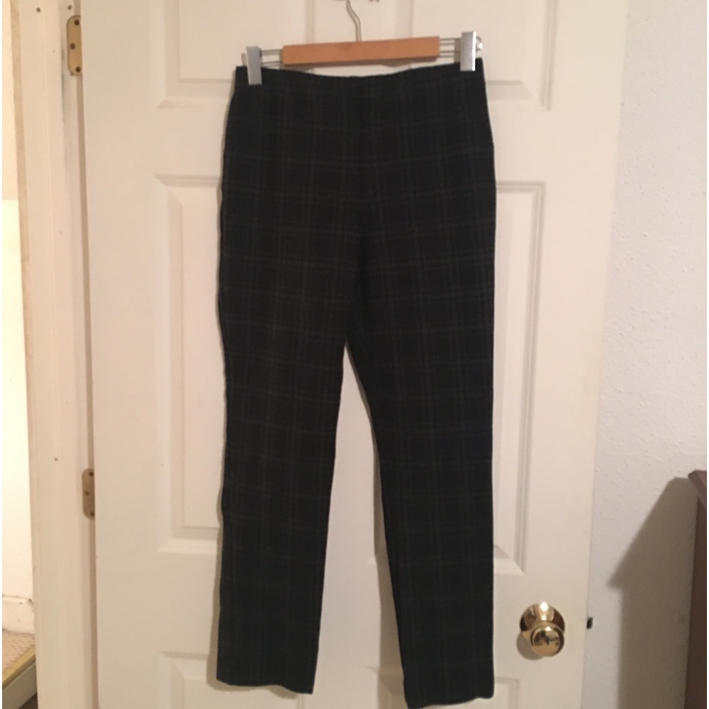 J. Jill Ponte Knit Slim Leg Plaid Stretch Casual Pants Elastic Waist. Sz S.